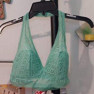 Aerie Green Halter Top Bra